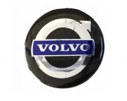 Naafdop zwart met blauw Volvo logo en Chrome ring (62-64MM) 3546923-B